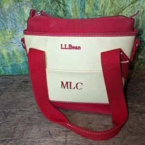 L.L. Bean Red and Cream Women's Bag